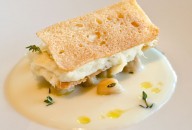 Merluzzo mantecato, crema di patate e ceci