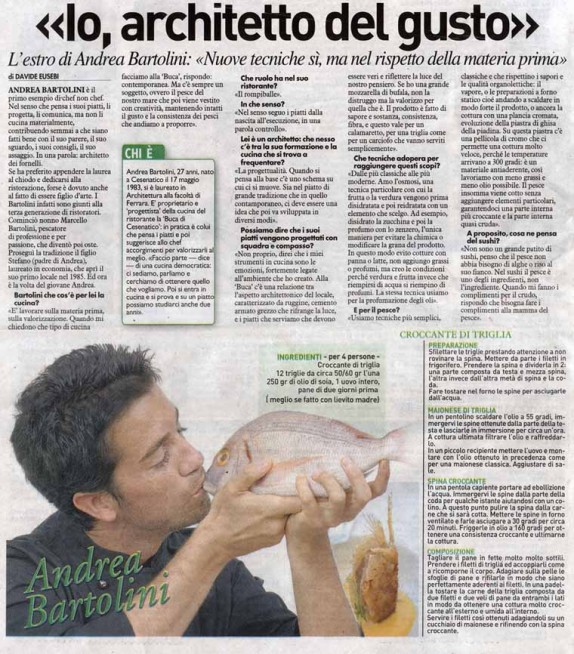 Articolo il Resto del Carlino Articolo di Andrea Bartolin su il Resto del Carlino