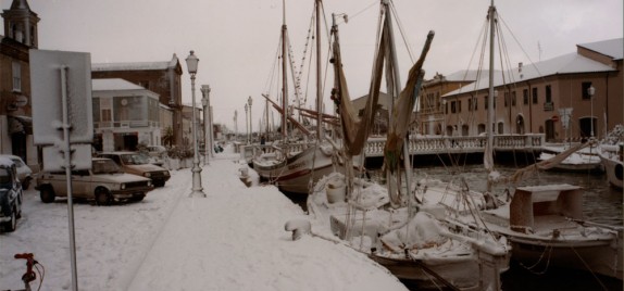 Il Canale Leonardesco sotto la neve - foto di Luciano Nanni